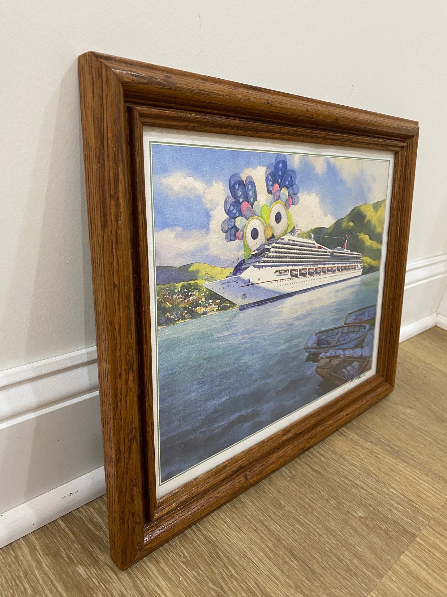 “this painting of a cruise ship is called chattermax”