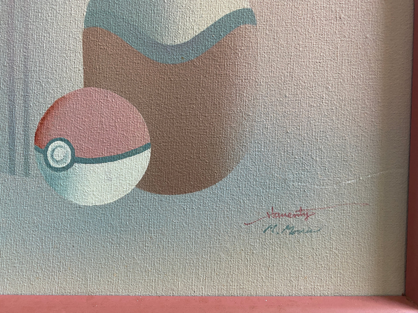 Pokémon Santa Fe airbrush upcycled thrift store parody painting