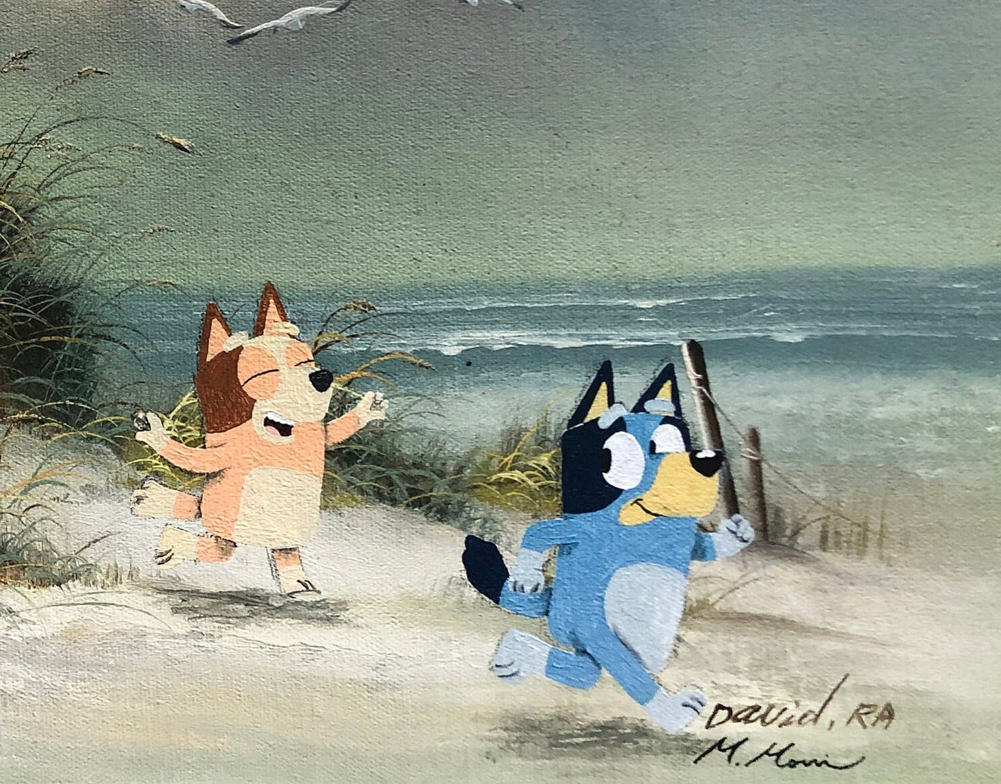 “This painting of the Heelers is called Beach”